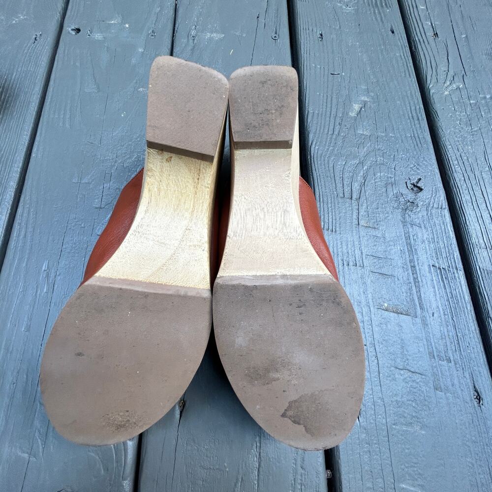 Everlane The Clog Cognac Brown Wood Heel Leather Size 11 - Picture 9 of 12